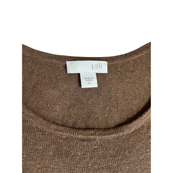 J.Jill Linen Blend Half Sleeve Sweater Top Size X-Large Brown - Picture 7 of 8